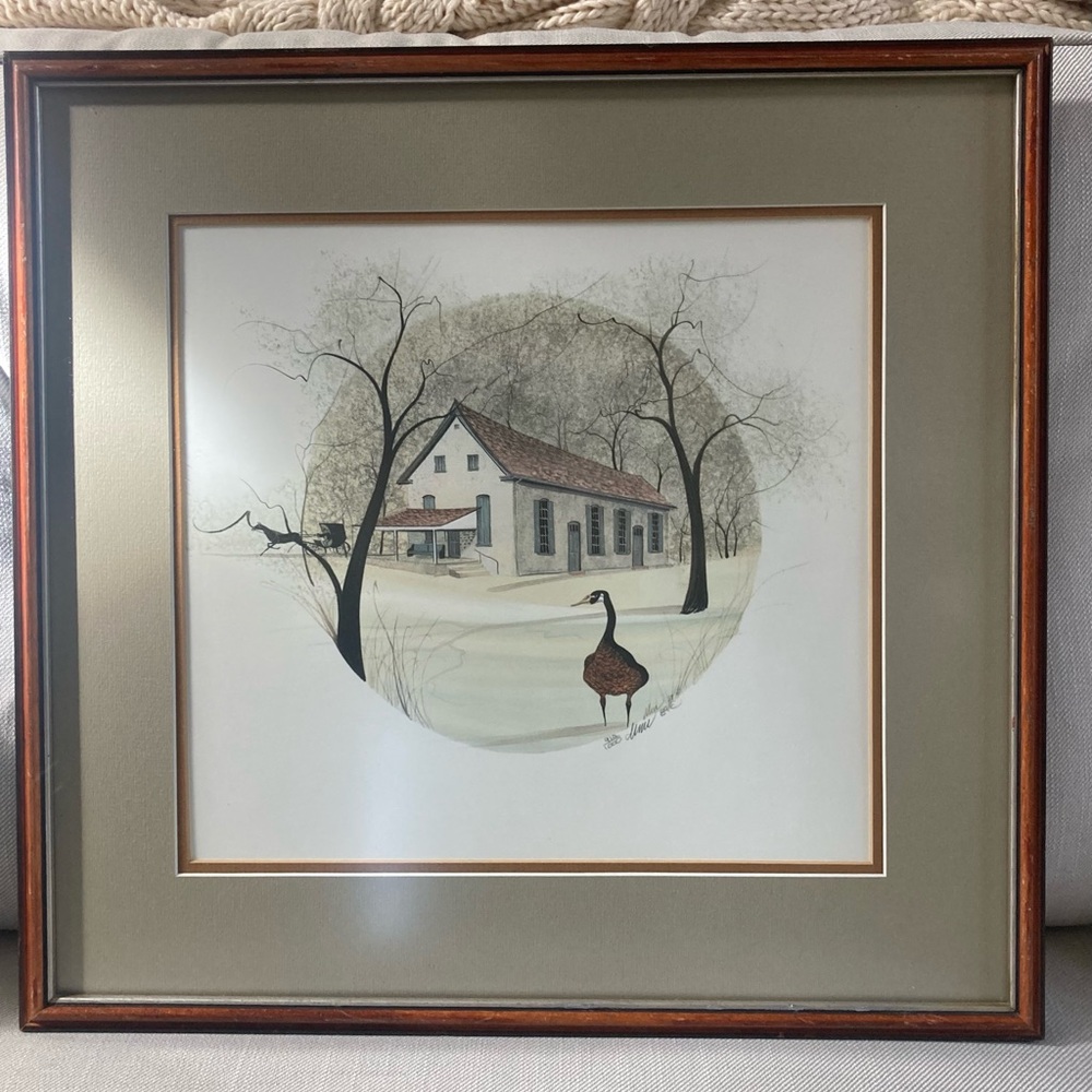 Framed & Signed The Canadian Goose print by P Buckley Moss 1989 Edition 912/1000